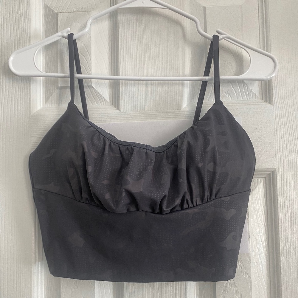 Gray Battleship Camo Zyia Sports Bra